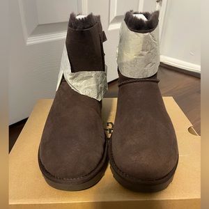 mini bailey bow ii shimmer chocolate uggs